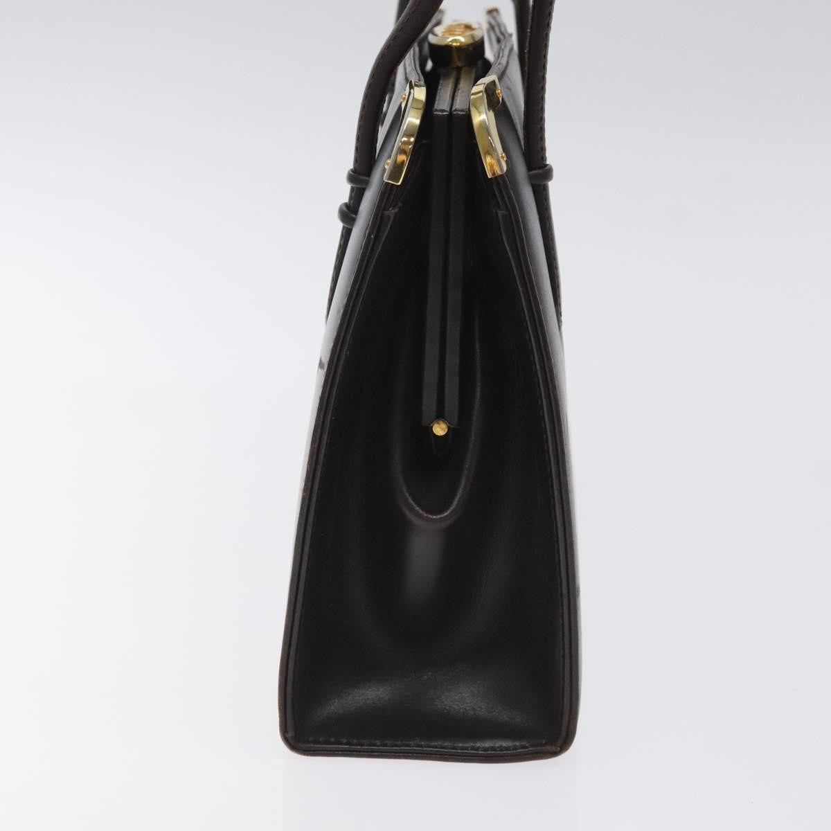 Gucci GUCCI Hand Bag Leather Brown Gold Authentic ep9221