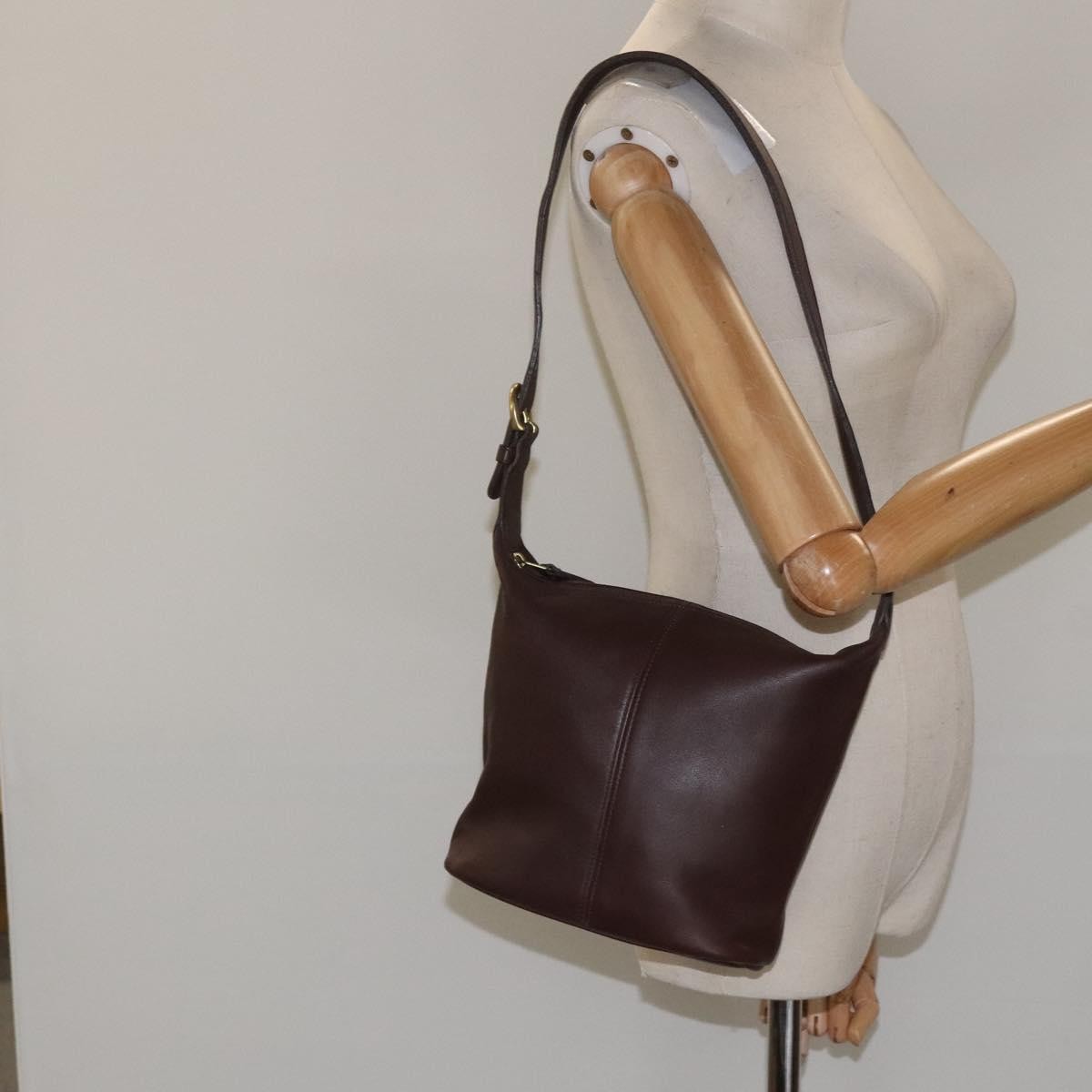 Coach Coach Shoulder Bag Leather Brown gold Authentic am8019