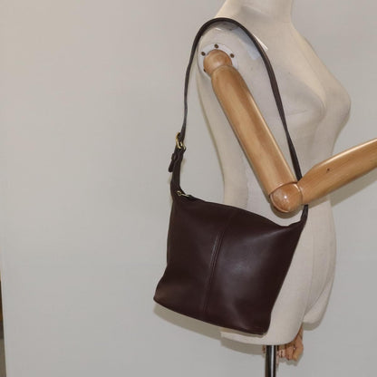 Coach Coach Shoulder Bag Leather Brown gold Authentic am8019