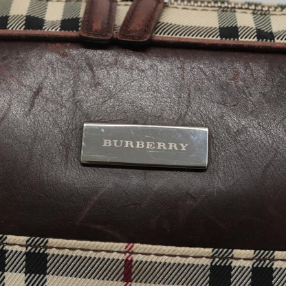 Burberry BURBERRY Nova Check Boston Bag Canvas Beige Authentic BD1812