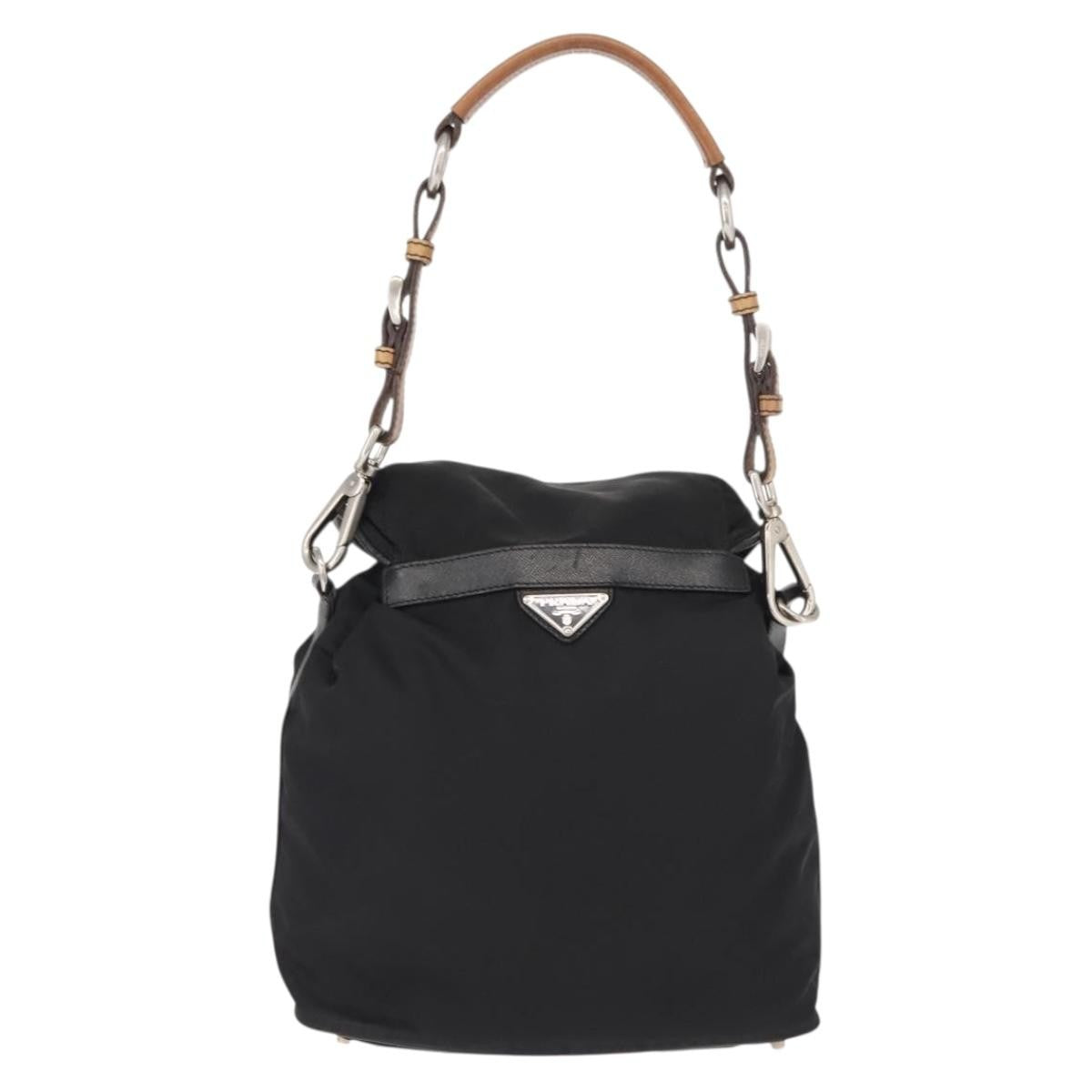 Prada PRADA Shoulder Bag Nylon Black Silver Authentic 147527