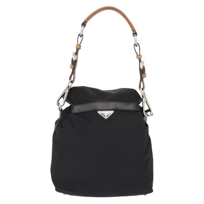 Prada PRADA Shoulder Bag Nylon Black Silver Authentic 147527