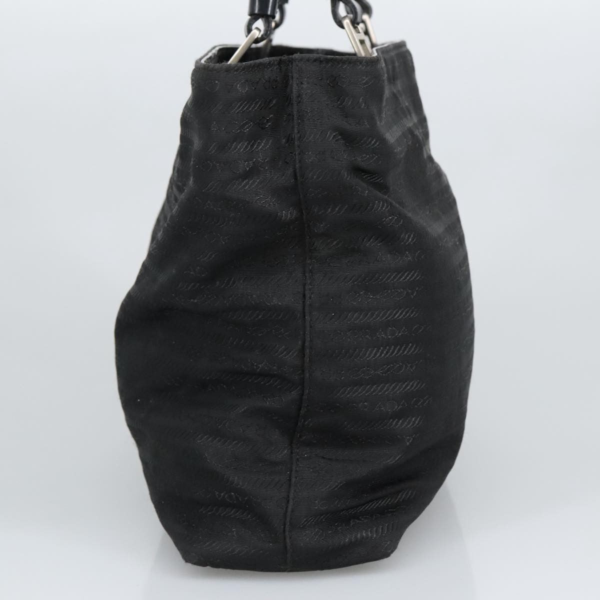 Prada PRADA Hand Bag Nylon Black Silver Authentic 96925