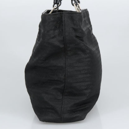 Prada PRADA Hand Bag Nylon Black Silver Authentic 96925