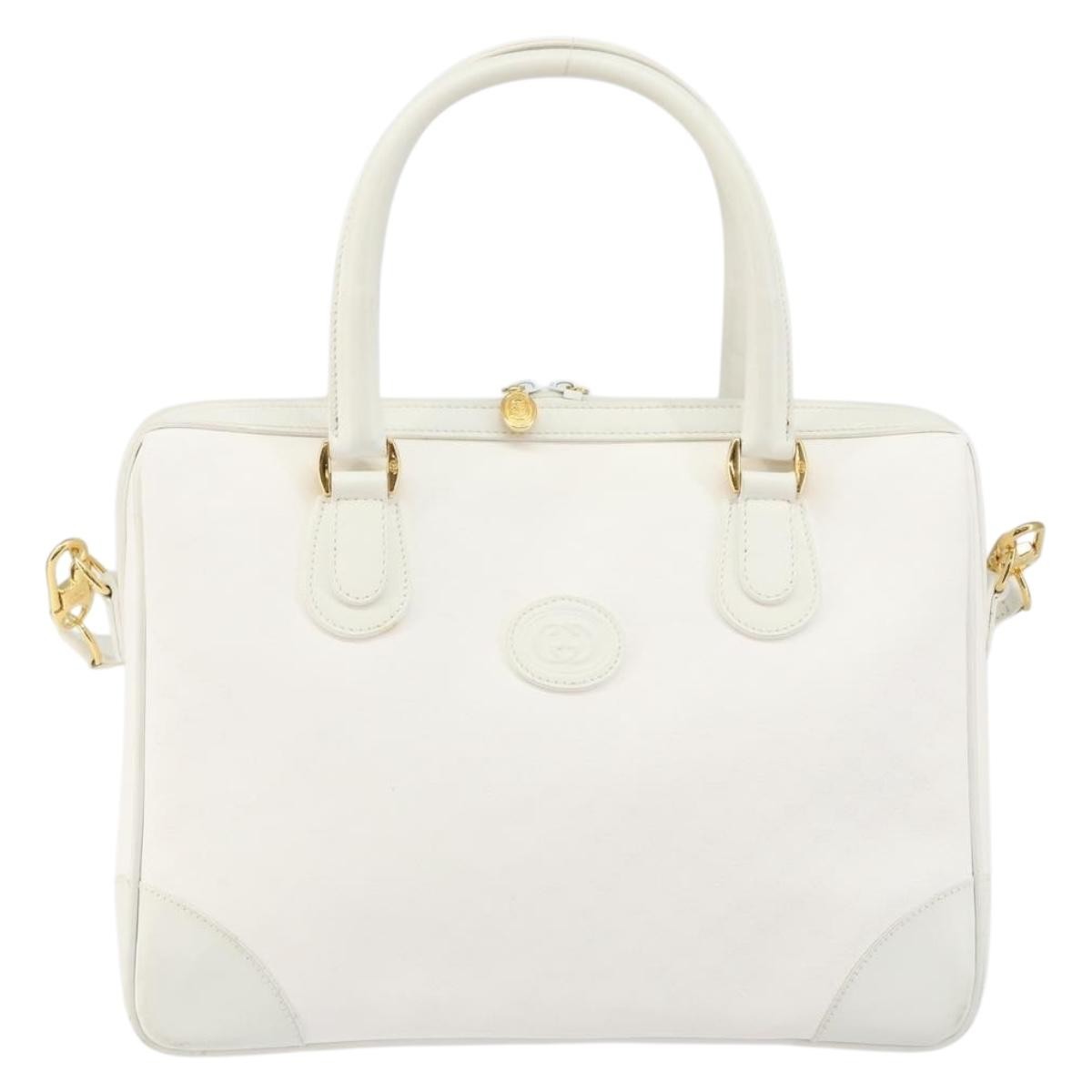 Gucci GUCCI Micro GG Supreme Boston Bag PVC 2way White Gold 002 123 0167 Authentic BA6571