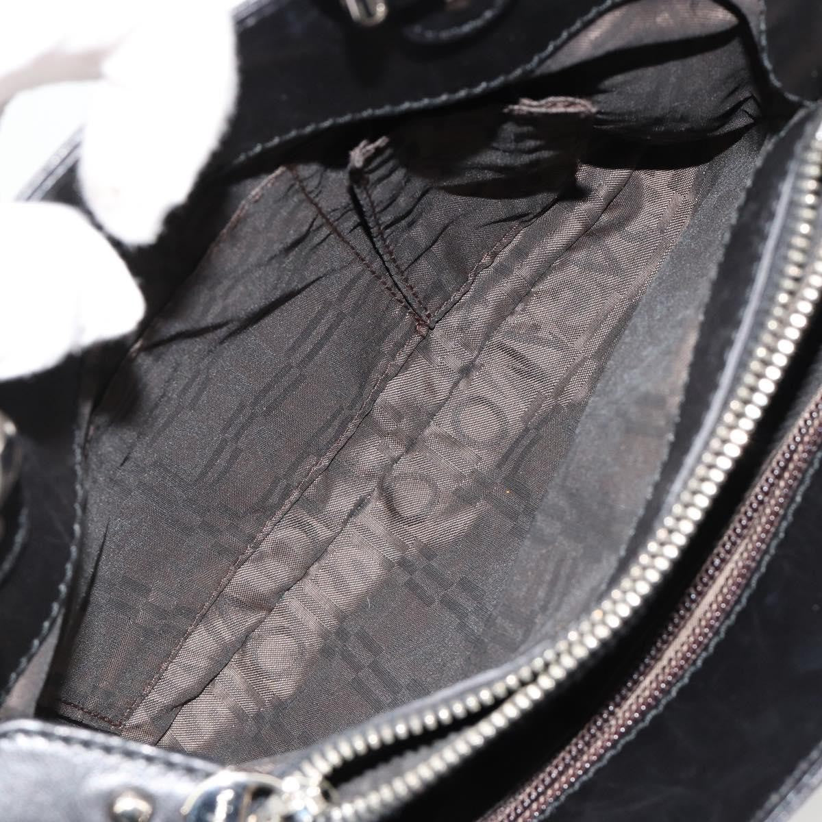 Salvatore Ferragamo Salvatore Ferragamo Hand Bag Leather Black Silver Authentic 178908A
