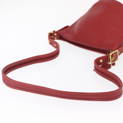 Coach Coach Shoulder Bag Leather Red Gold Authentic 162414