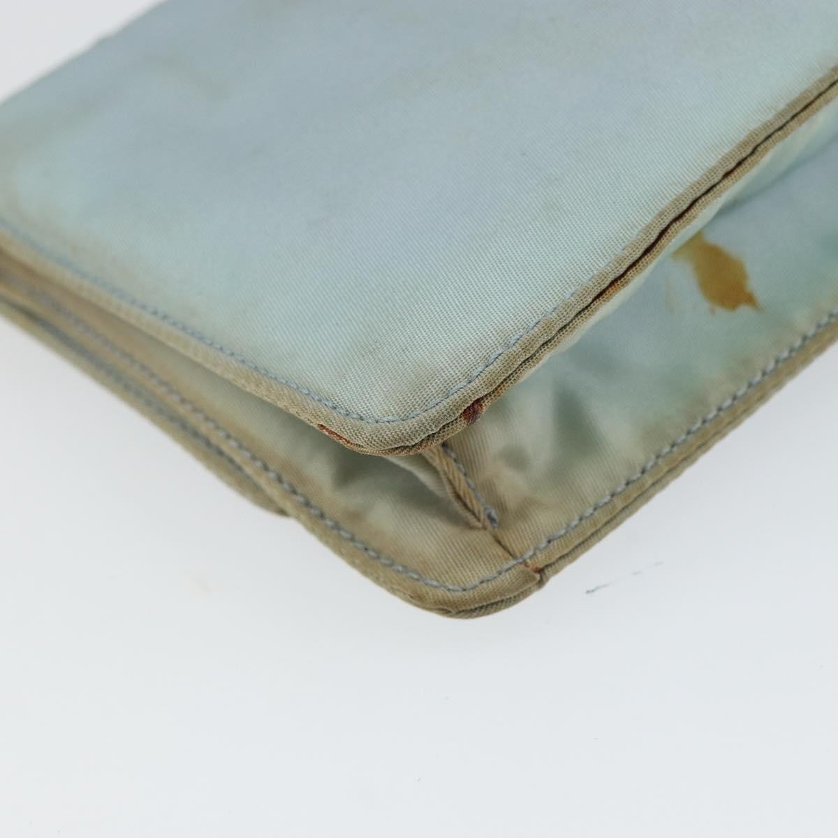 Prada PRADA Shoulder Bag Nylon Light Blue Gold Authentic 143505