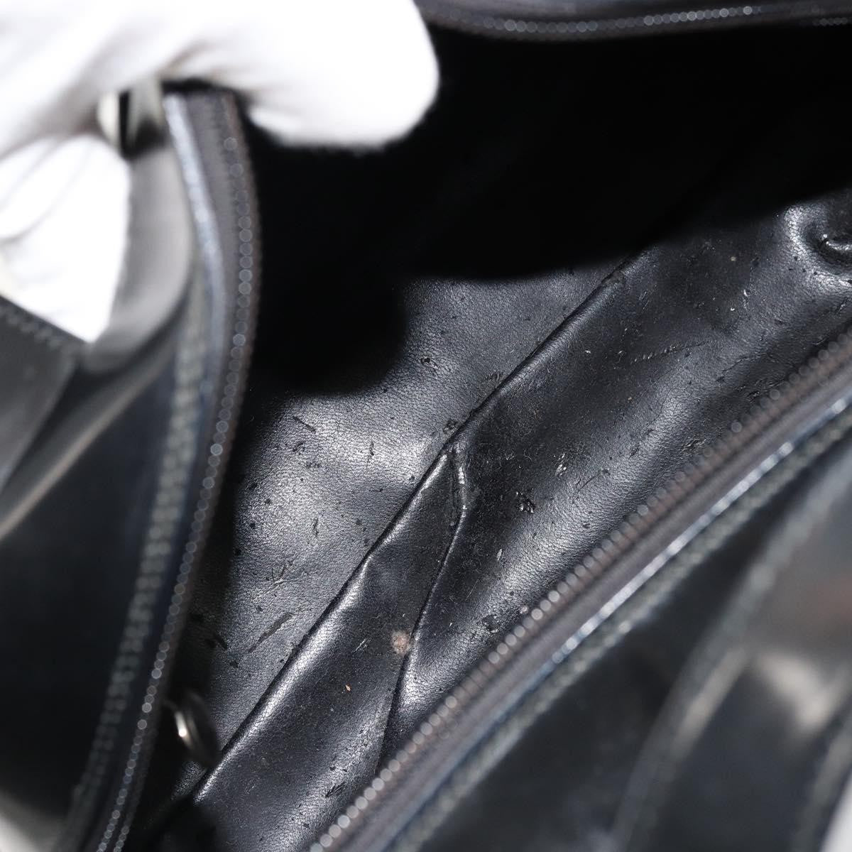 Gucci GUCCI Soho Hand Bag Patent Leather Black Silver 000 1274 0505 Authentic ep14495