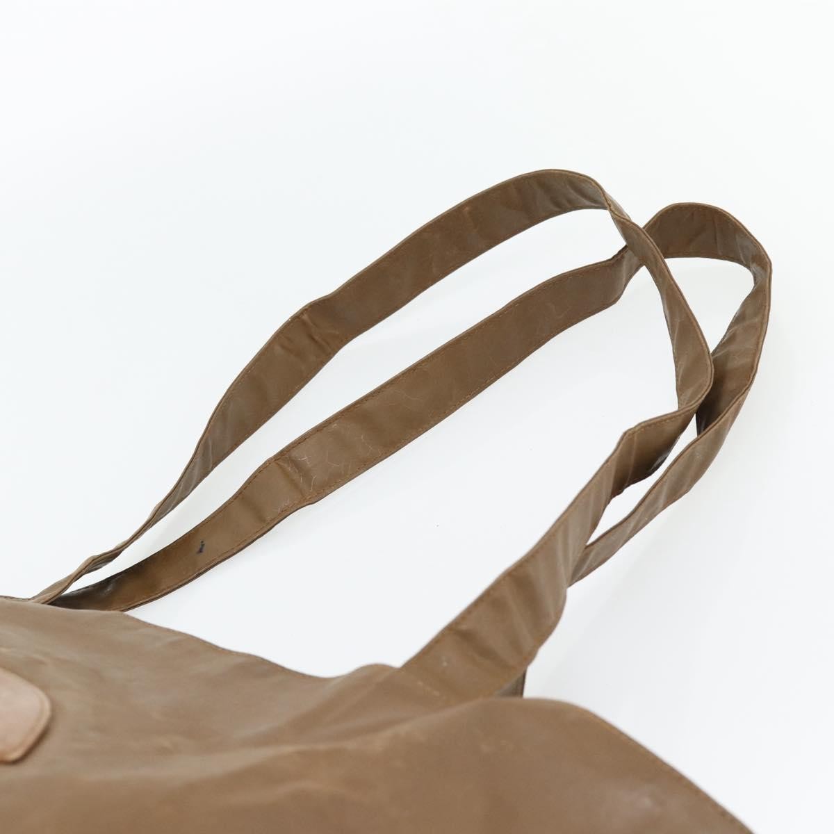 Chanel CHANEL Tote Bag Coated Canvas Brown CC Authentic bs35205