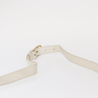 Celine CELINE Shoulder Bag Leather White Gold Authentic yk19773