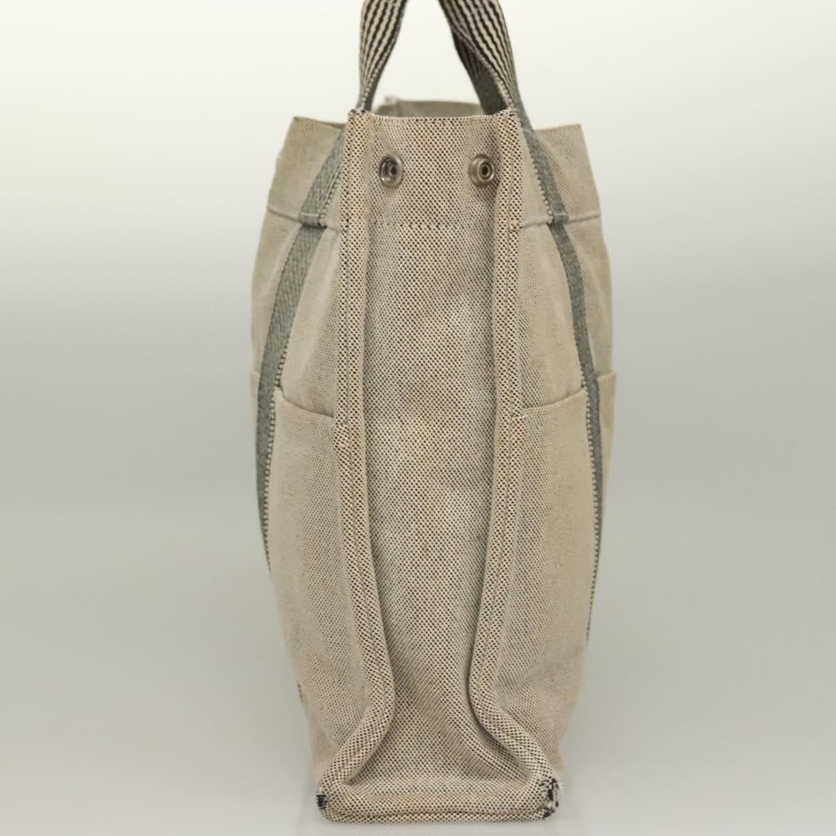 Hermès Hermès HERMES Fourre Tout MM Hand Bag Canvas Gray Silver Authentic 133159