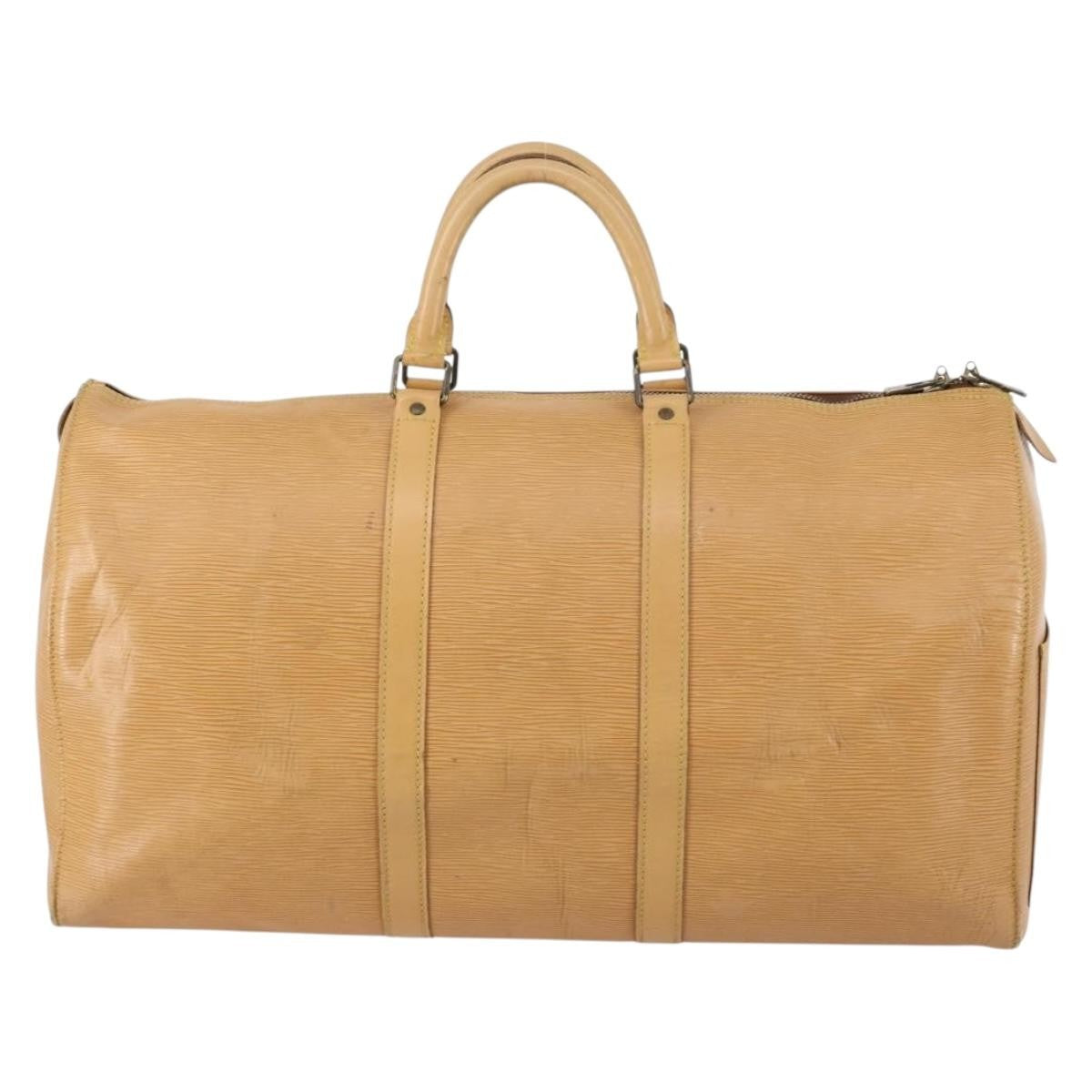 Louis Vuitton LOUIS VUITTON Epi Keepall 50 Boston Bag Beige M42941 LV Authentic hk3136