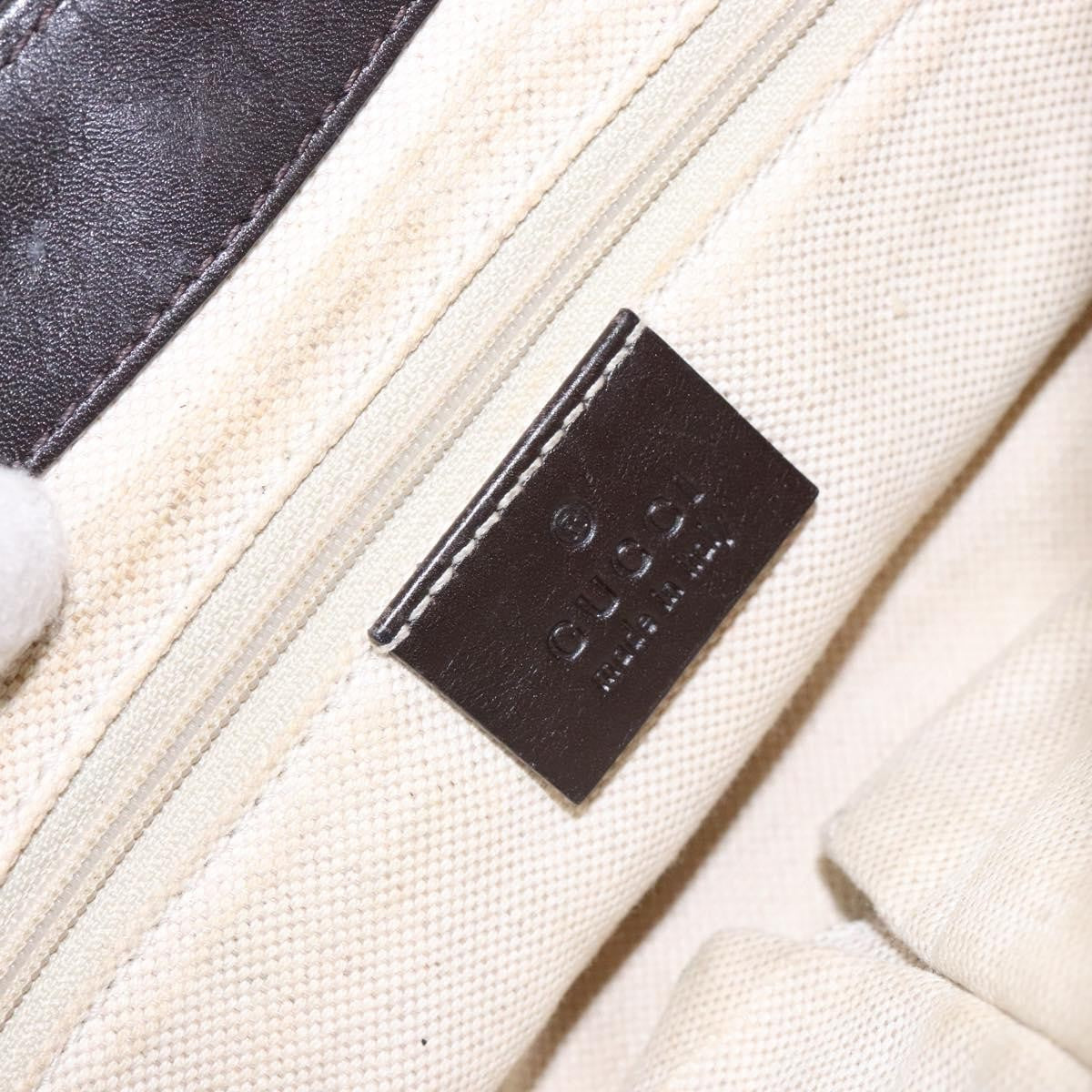 Gucci GUCCI GG Canvas Shoulder Bag Beige Silver Brown 308452 Authentic bs28633