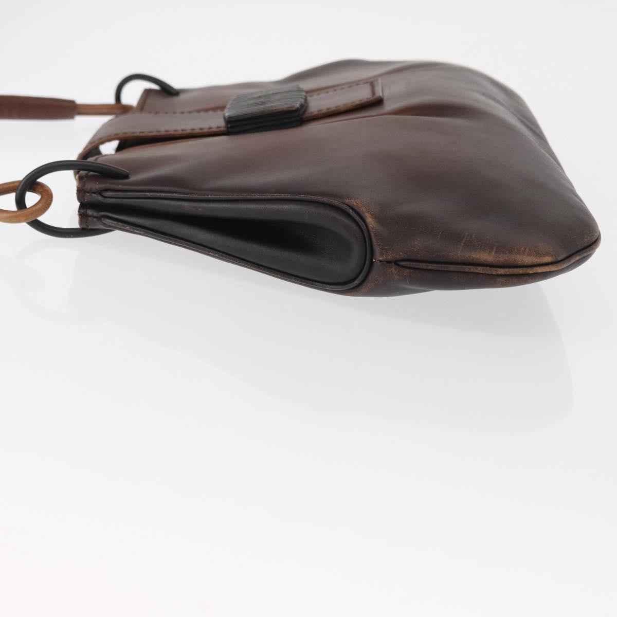 Gucci GUCCI Shoulder Bag Leather Brown 105374 Authentic 156795