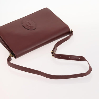 Cartier CARTIER Shoulder Bag Leather 5 Set Bordeaux Gold Authentic mr2108