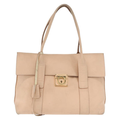 Salvatore Ferragamo Salvatore Ferragamo Gancini Shoulder Bag Leather Pink Gold Authentic 171552