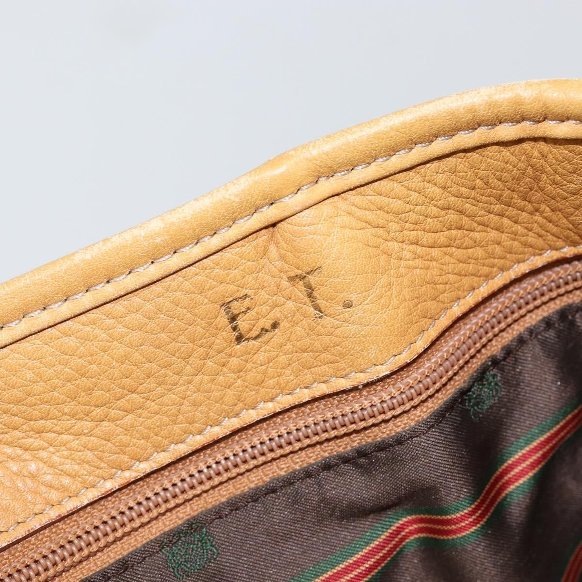 Loewe LOEWE Anagram Tote Bag Leather Beige Gold Authentic 149645
