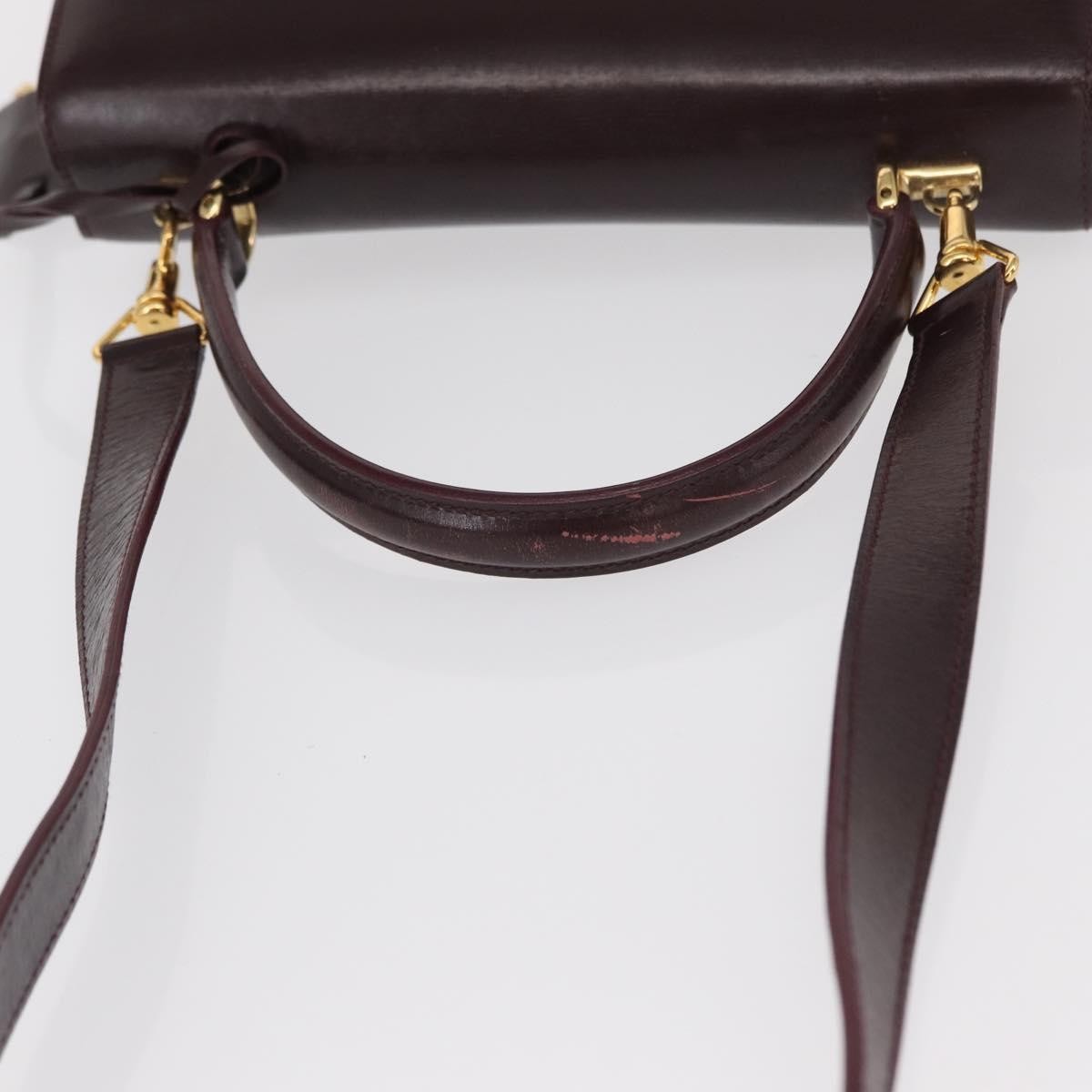 Gucci GUCCI Hand Bag Leather 2way Bordeaux Gold 000 2026 0258 Authentic ep12849