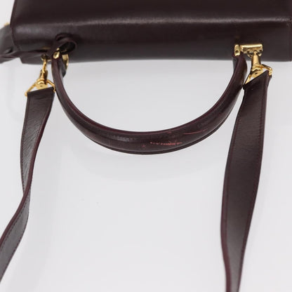 Gucci GUCCI Hand Bag Leather 2way Bordeaux Gold 000 2026 0258 Authentic ep12849