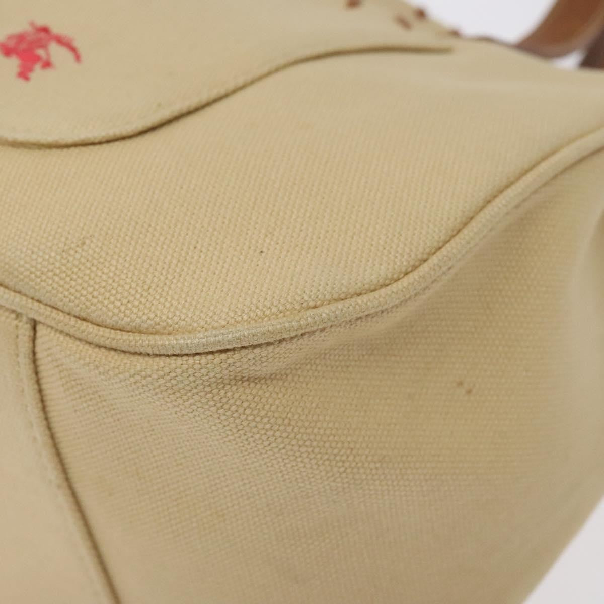 Burberry BURBERRY Blue Label Tote Bag Canvas Beige Silver Authentic bs27139