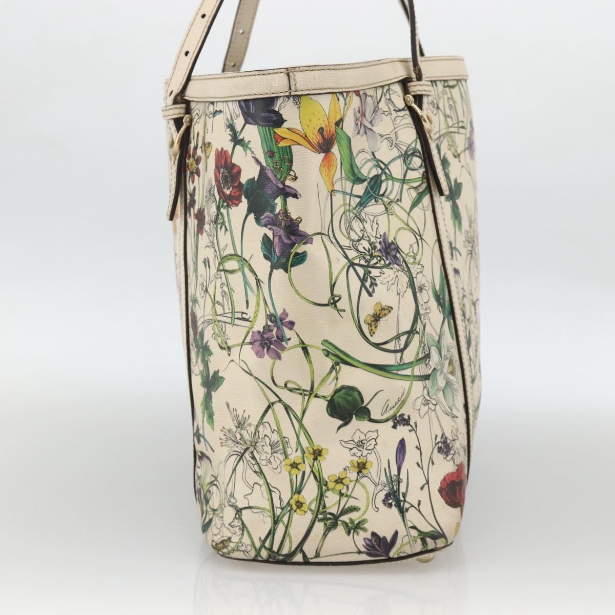 Gucci GUCCI Tote Bag PVC Ivory Gold 309613 Authentic ka3786
