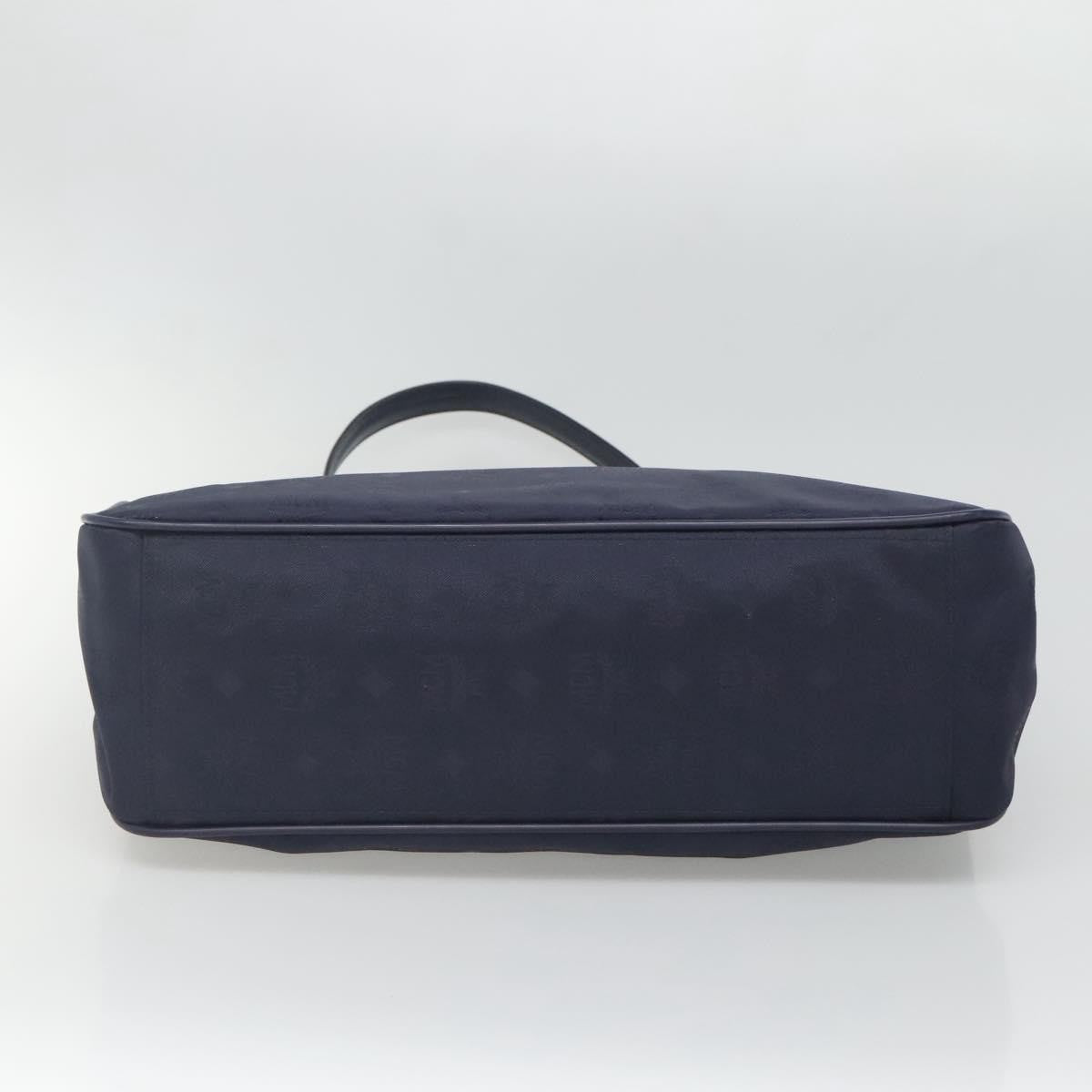 MCM MCM Logogram Vicetos Shoulder Bag Nylon Navy Gold Authentic 127085