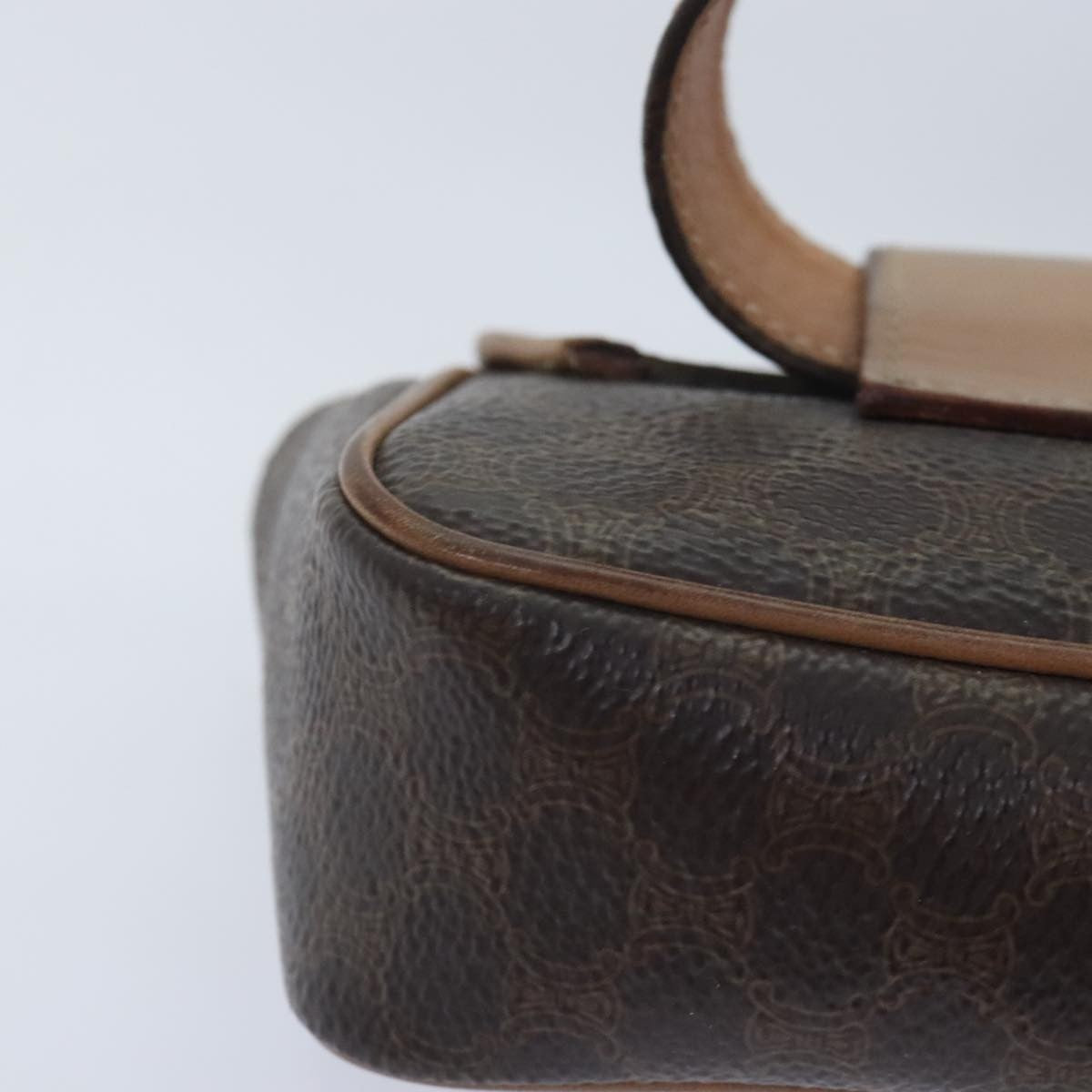Celine CELINE Macadam Canvas Waist bag PVC Leather Brown Gold Authentic yk15121