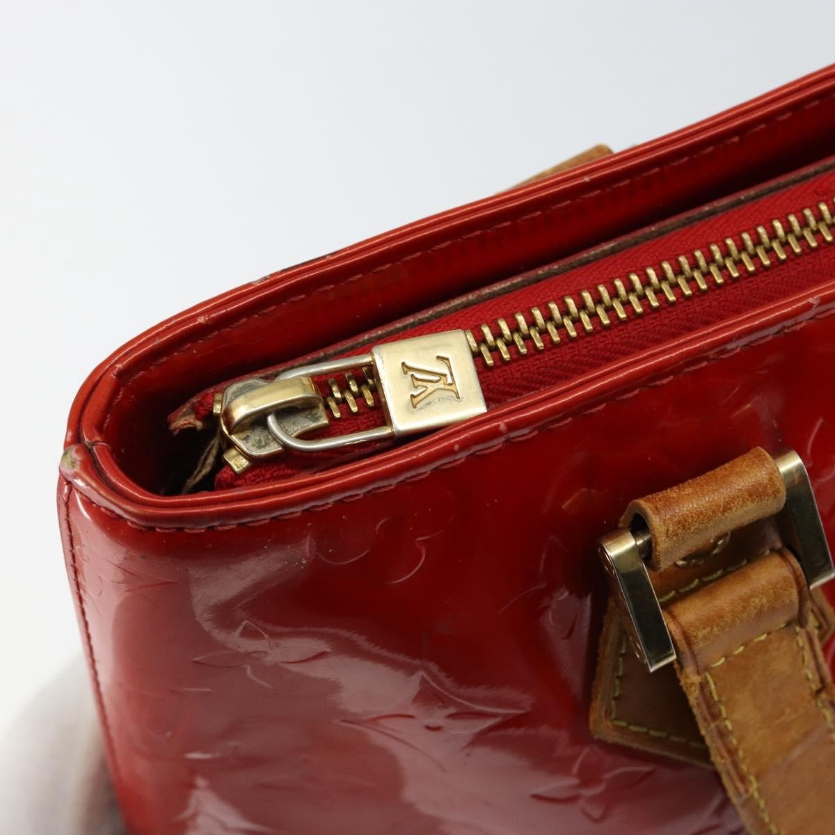 Louis Vuitton LOUIS VUITTON Monogram Vernis Houston Hand Bag Rouge M91092 LV Authentic bs30835