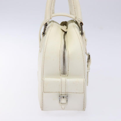 Loewe LOEWE Hand Bag Leather White Silver Authentic BA5296