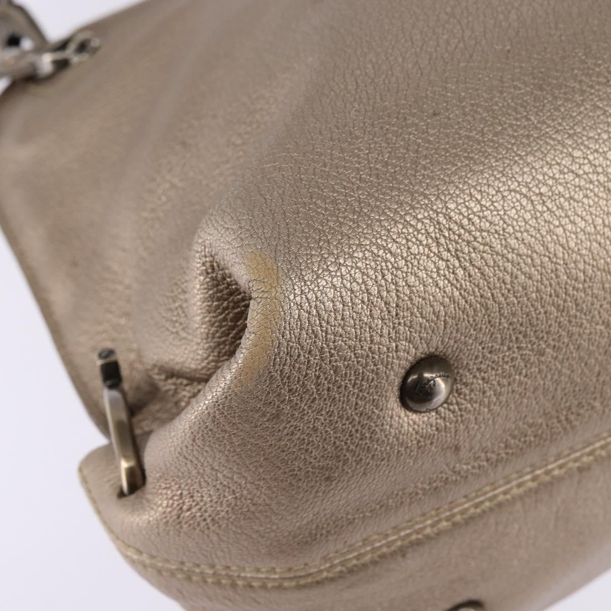Salvatore Ferragamo Salvatore Ferragamo Gancini Hand Bag Leather 2way Beige Gold Authentic BA5964