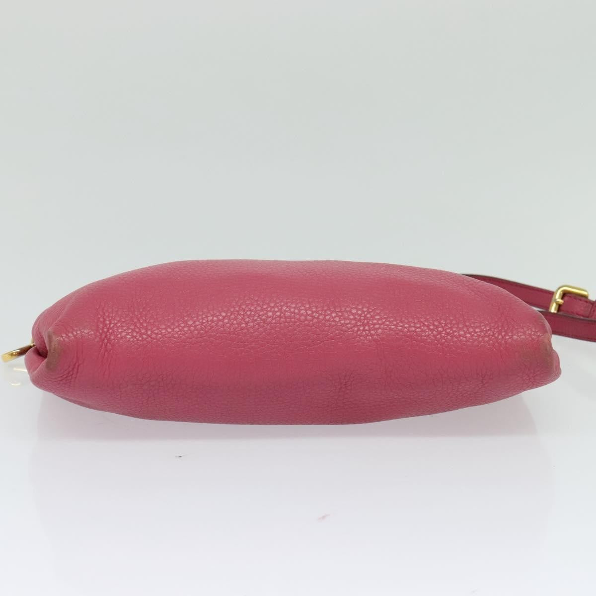 Prada PRADA Shoulder Bag Leather Pink Gold Authentic BD1620