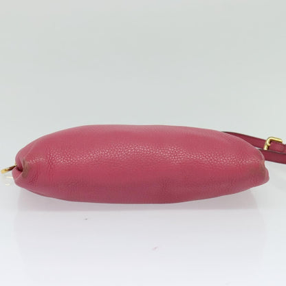 Prada PRADA Shoulder Bag Leather Pink Gold Authentic BD1620