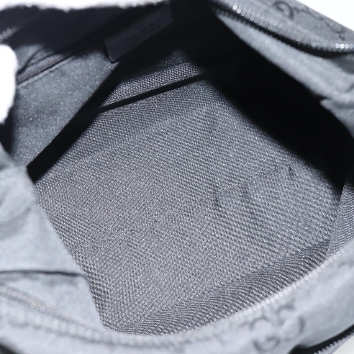 Gucci GUCCI GG Canvas Shoulder Bag Nylon Black Silver 01 3386 Authentic 178845