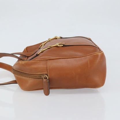 Gucci GUCCI Hand Bag Leather Brown Gold Authentic ep13246
