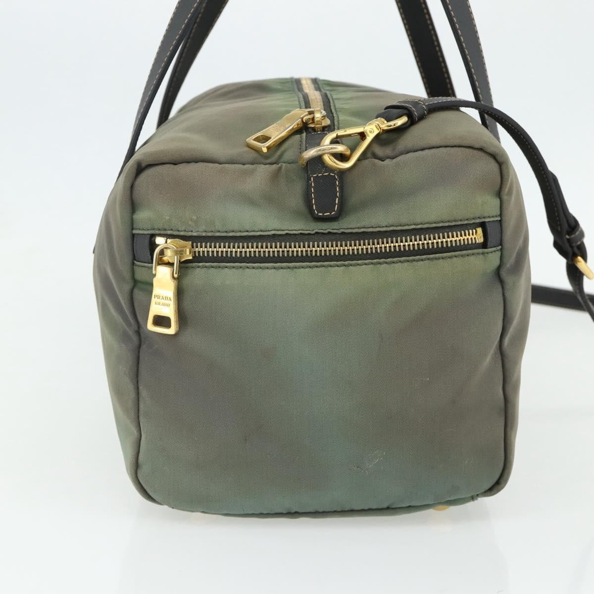 Prada PRADA Shoulder Bag Nylon 2way Green Gold Authentic 176782