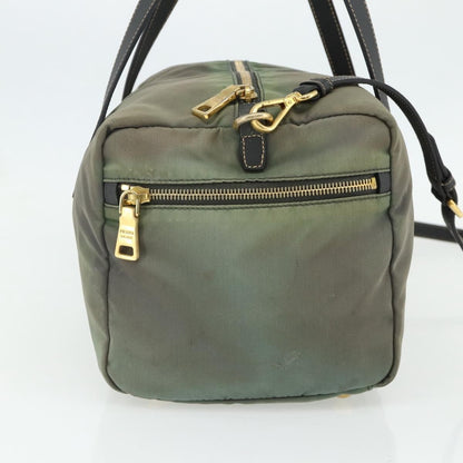 Prada PRADA Shoulder Bag Nylon 2way Green Gold Authentic 176782