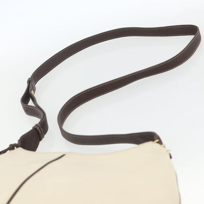 Loewe LOEWE Shoulder Bag Leather White Gold Authentic 162858