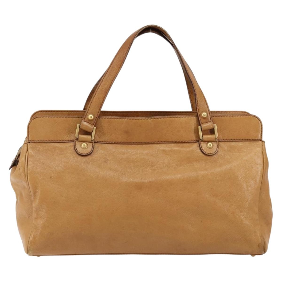 Gucci GUCCI Interlocking Hand Bag Leather Brown Gold 121551 Authentic ep11723