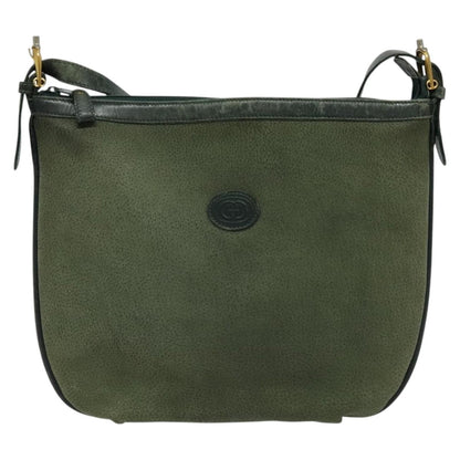 Gucci GUCCI Shoulder Bag Leather Green Gold Authentic am8352