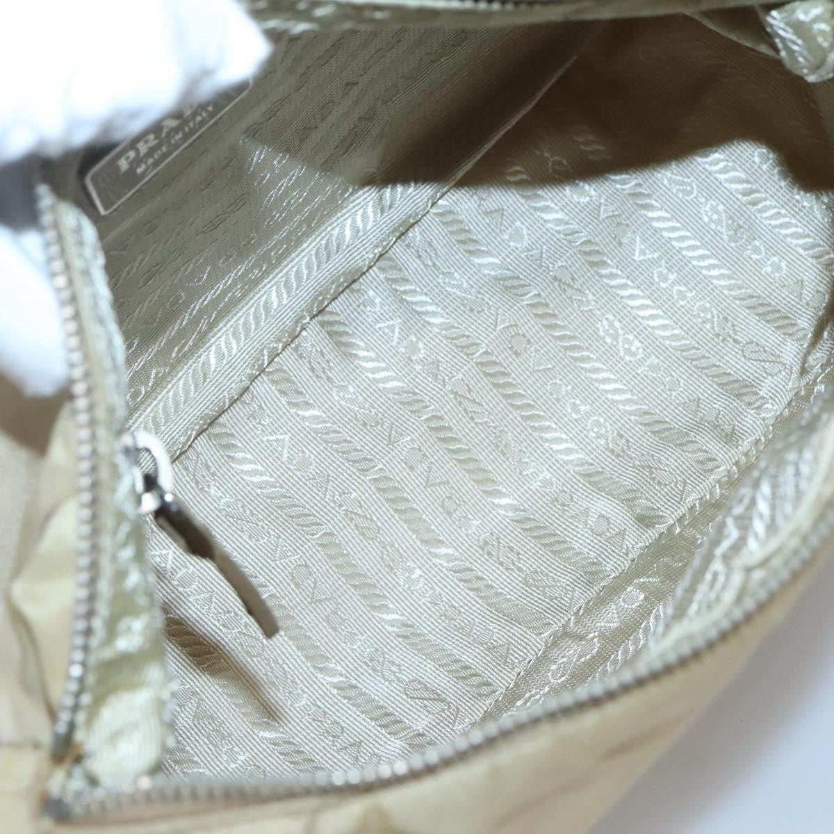 Prada PRADA Shoulder Bag Nylon Beige Silver Authentic 120952