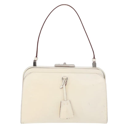 Prada PRADA Hand Bag Leather White Silver Authentic 178207