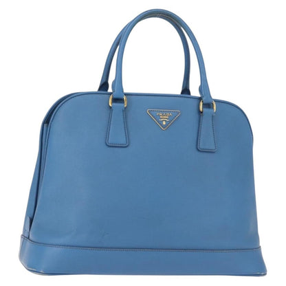 Prada PRADA Hand Bag Safiano leather Blue Gold Authentic fm4916