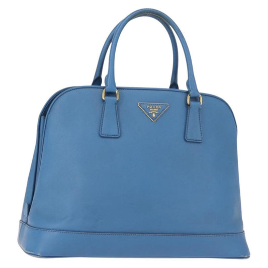 Prada PRADA Hand Bag Safiano leather Blue Gold Authentic fm4916
