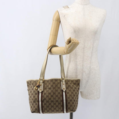 Gucci GUCCI GG Canvas Bamboo Hand Bag Beige Gold 137396 Authentic 164794