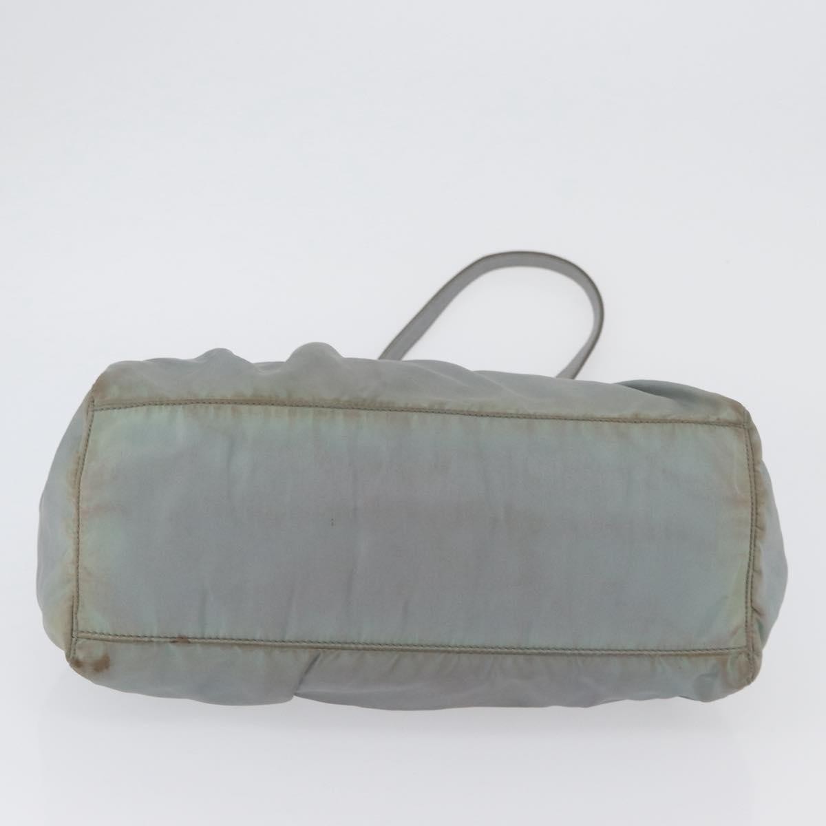 Prada PRADA Hand Bag Nylon 2way Green Silver Authentic YKZ274