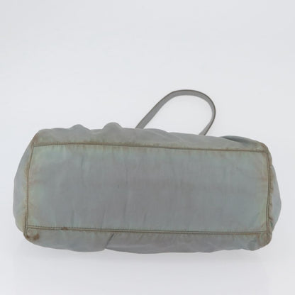 Prada PRADA Hand Bag Nylon 2way Green Silver Authentic YKZ274