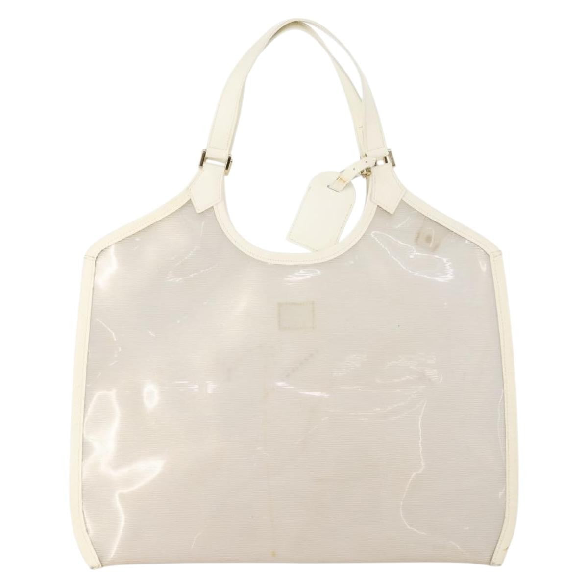 Louis Vuitton LOUIS VUITTON Epi Plage Via Bag Vinyl Leather Clear White M92153 LV Authentic bs33391