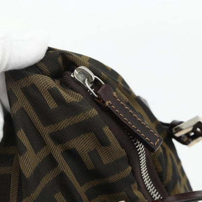 Fendi FENDI Zucca Canvas Hand Bag Black Brown Authentic 175169