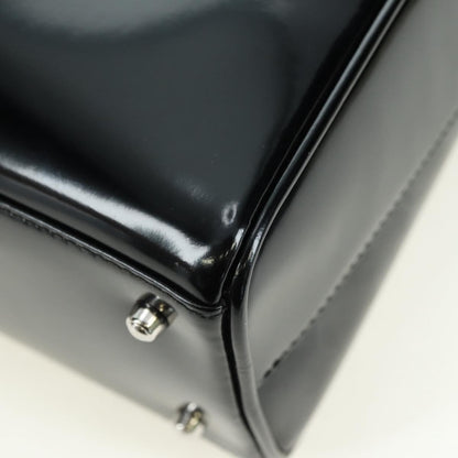 Gucci GUCCI Hand Bag Patent leather 2way Black Silver Authentic 176640